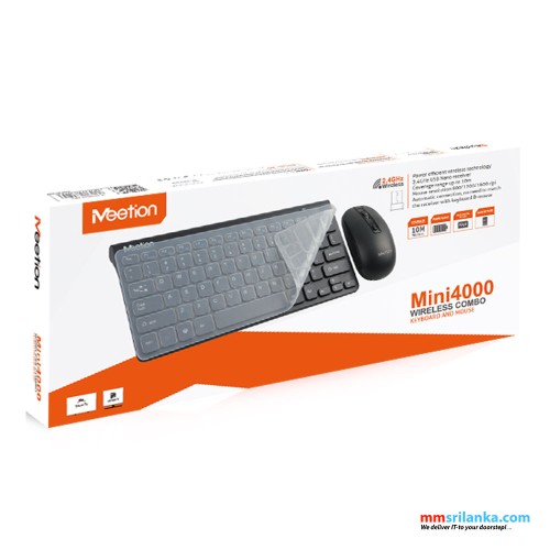 Meetion MT-Mini 4000 Mini Keyboard & Mouse Combo Pack (6M)